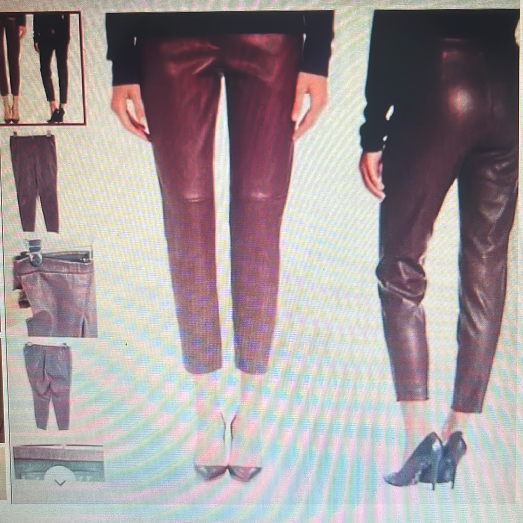 Theory Women’s Black Lamb Leather Pull-On Stretch Pants Size 6
